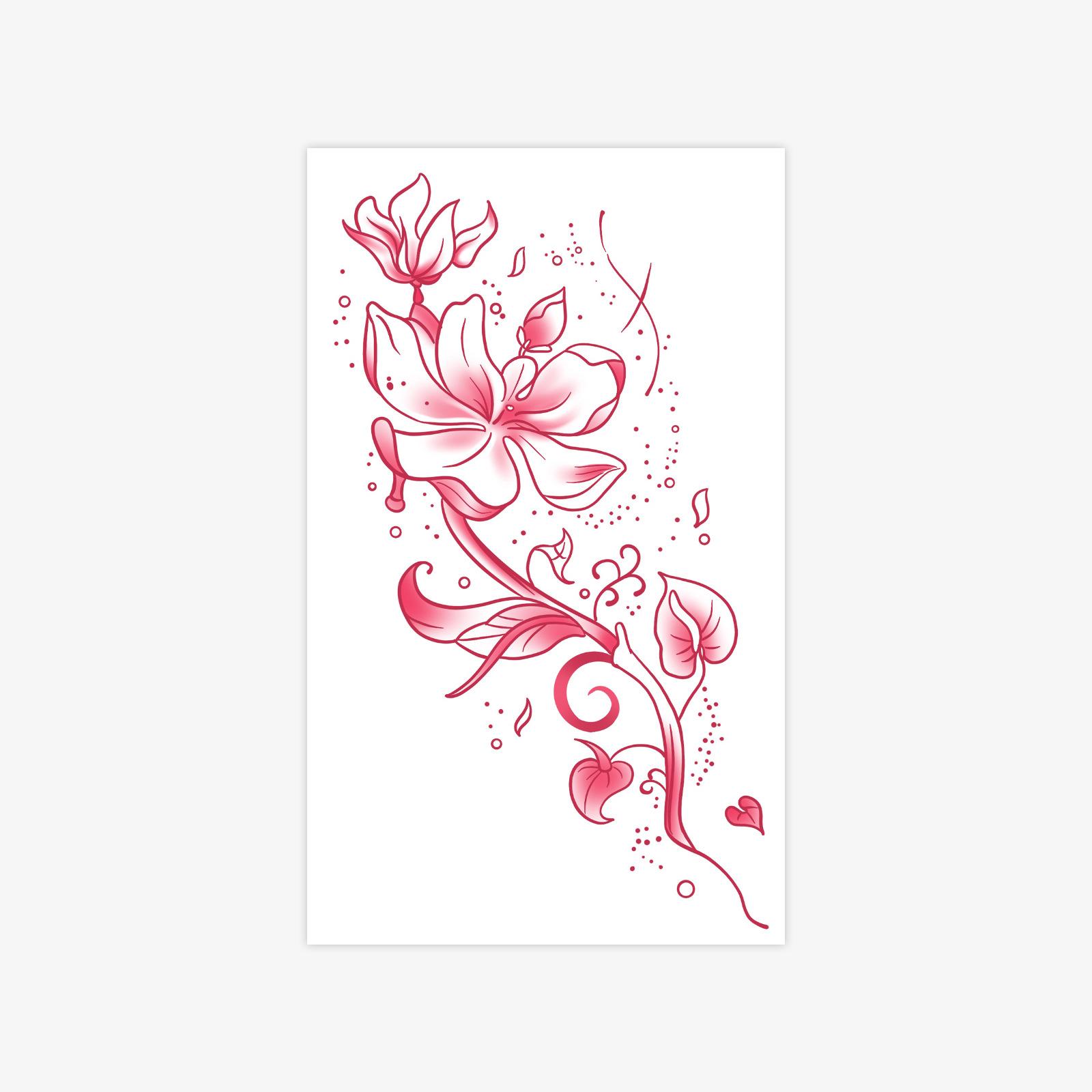 Butterfly flowers, beautiful wind, small fresh and simple arm tattoo sticker 9*15