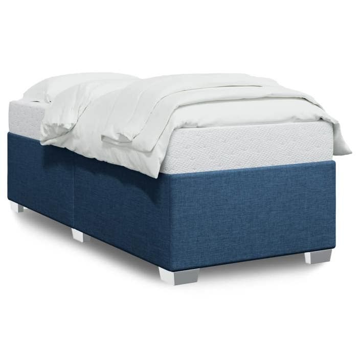 VidaXL Bed Frames Blue 100 X 200 Cm Fabric, Slatted Base, Platform Bed Frame, Upholstered Bed Frame, Bedroom Furniture To 3284456