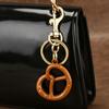 Keychain Pendant Realistic Caramel Bread Design Car Key Holder with Alloy Lobster Clasp Scratch-Resistant Decorative Bag Charm