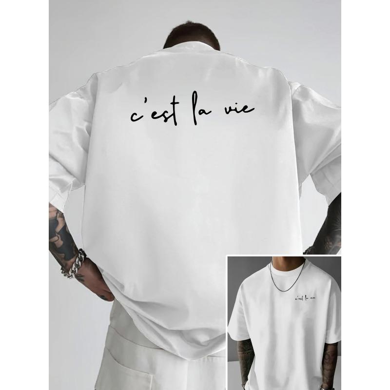 

Мужская футболка Жизнь — это игра , двусторонний принт, свободный крой, новый модный стиль, модная футболка с коротким рукавом для повседневной носки и спорта. S белый