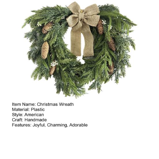 20 Inch Christmas Wreath For Front Door Real Touch Norfolk Pine Wreath