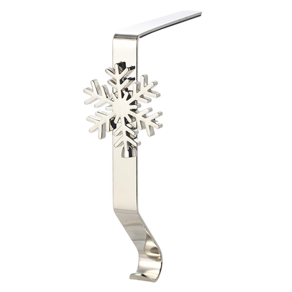 Snowflake Deer Snowman Tree Stocking Holders Silver Stocking Hanger Decor Metal Stockings Holders for Xmas Decoration