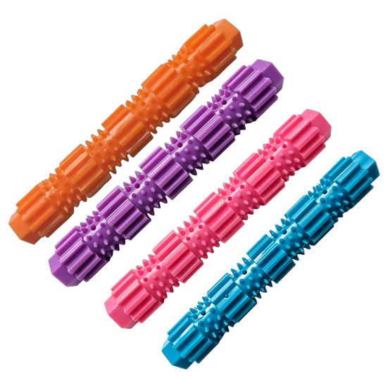 Interactive Treat Stuffed Toys Spiky Dog Chew Stick, Indestructible Toy, Teeth Cleaning Dental Care for Puppies Toy with Dispensing Hole Aggressive