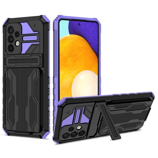 Kortlommestativ Beskyttelsesveske for Samsung Galaxy A52s 5g A 52s A52 S22 Ultra S21 Plus A12 A13 A22 A32 A72 A53 A73 A33 deksel