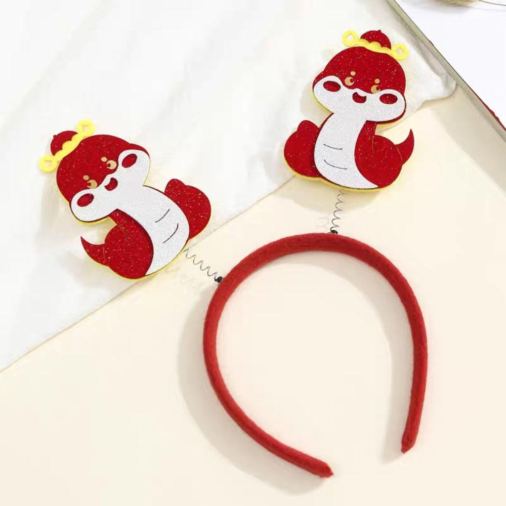 Adults Kids New Year Hair Hoop Felt Snake Hairband Cute 2025 Headband  Prom Props