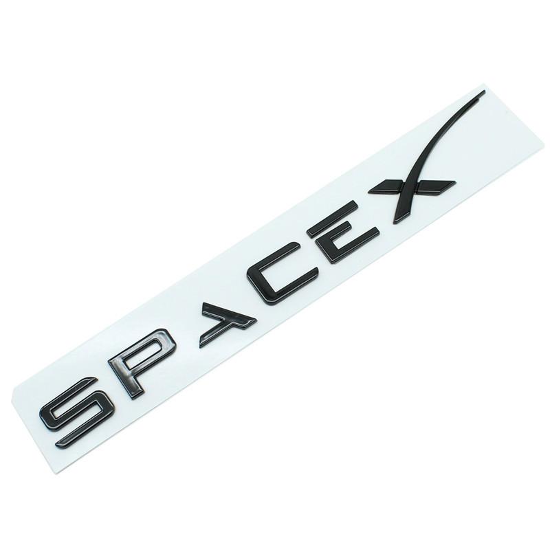 Auto 3D ABS SpaceX Dual Motor Buchstaben Logo Stamm Körper Abzeichen Emblem Aufkleber Hohe Leistung Aufkleber Für Tesla Modell Y 3 X