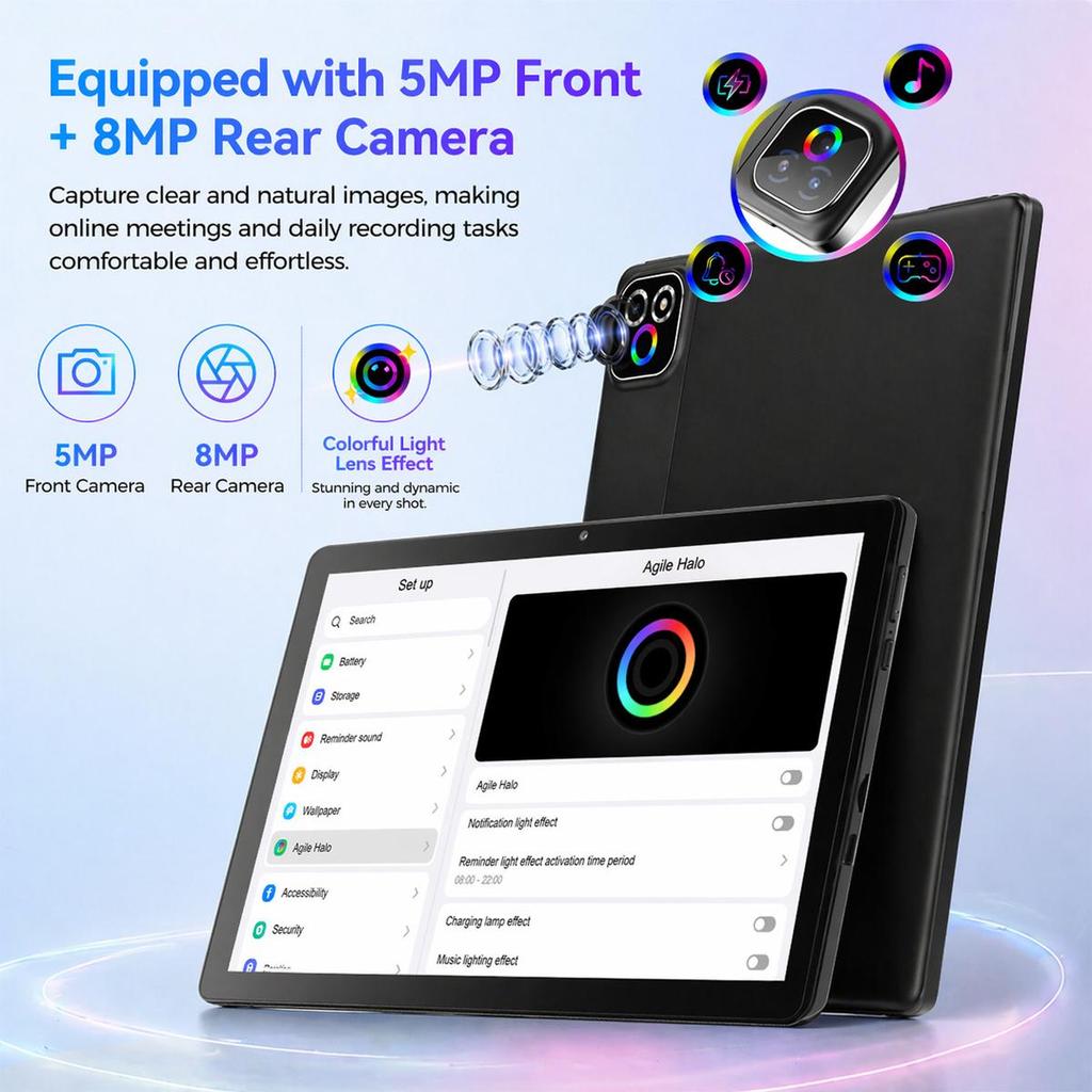 Tablet Android 16, 10,1 Pollici, 36 GB di RAM + 256 GB di ROM, Octa Core, Batteria da 6000 mAh, Nero