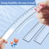 Mornsun Draping Rabbit Transparent Wavy Ruler 15/20CM - Perfect for Students & Drawing