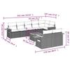 VidaXL Garden Lounge Set with Cushions 9 Pcs, Patio Sofas, Patio Furniture Set, Outdoor Furniture, Black 3226994