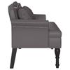 Chesterfield Bench with Cushions Gray 120.5 x 65 x 75 cm Faux Leather