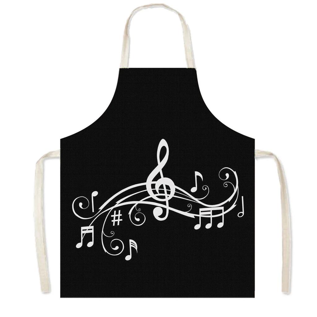 Music Rose Note Print Cooking Aprons Women Nice Lips Household Cleaning Clothing Baking Barber Chef Waiter Kitchen Apron