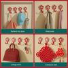 4Pcs Red Flower Adhesive Hooks Good Luck Bathroom Hooks Chinese Style Wall Hooks for Coats Hats Keys Kitchen Entryway