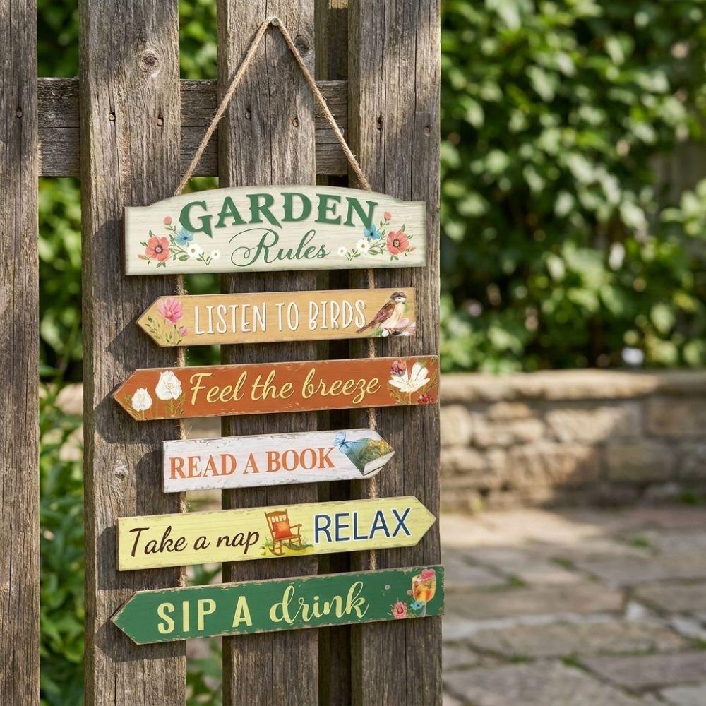 Retro Garden Wooden Hanging Sign Sun Resistant Decorative Quote Plate  Farmhouse Ornament