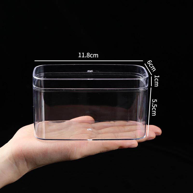 Transparent Square Acrylic Storage Box for Figures - Dustproof Food-grade Plastic, PS Wedding Candy Box with Lid