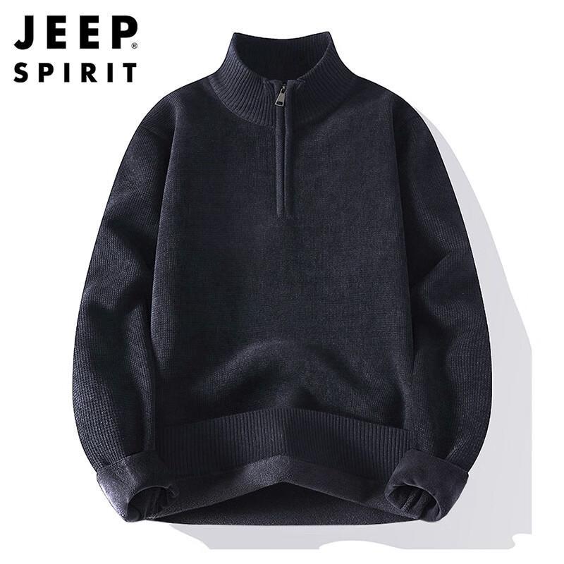 

JEEP SPIRIT Men s Fleece-Lined Half-Zip Knit Sweater L