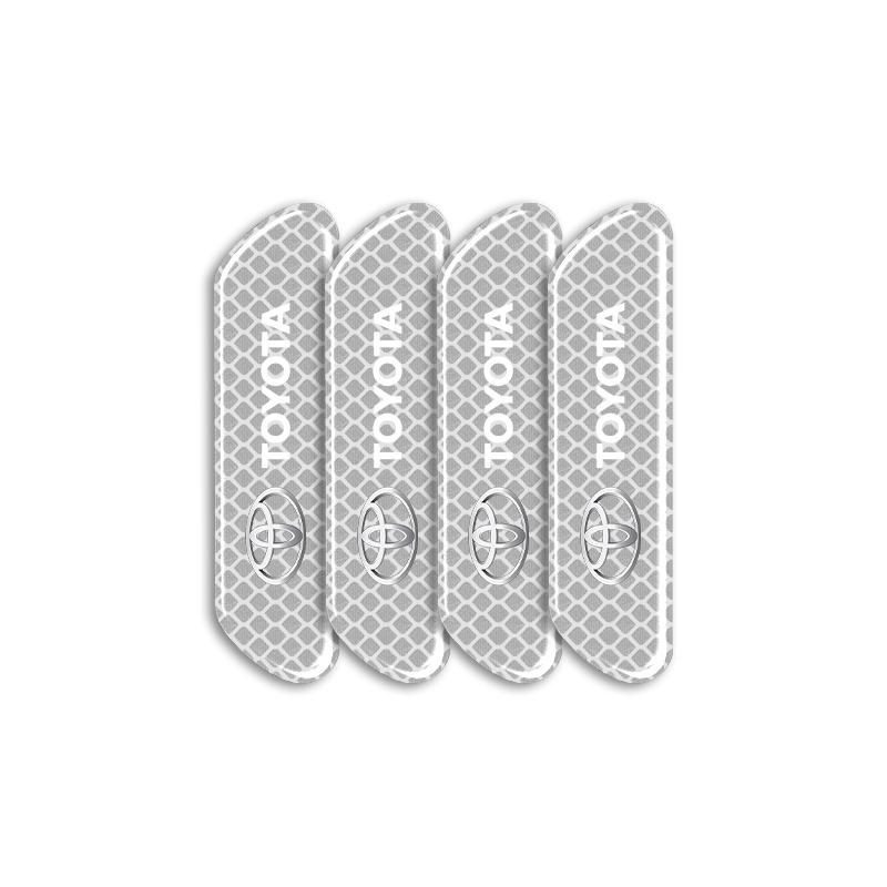 4PCS Car Door Safety Warning Reflective Mark 3D Sticker Car Accessories for Toyota GR Trd Camry Corolla Yaris Chr Auris Avensis T25