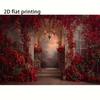 2D Luxurious Red Floral Doorway Backdrop Engagement & Wedding Photography