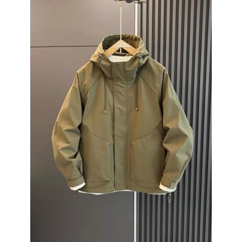 Men's Cotton-Padded Windbreaker: Hooded, Solid Color, Casual Loose-Fit Jacket for Autumn/Winter