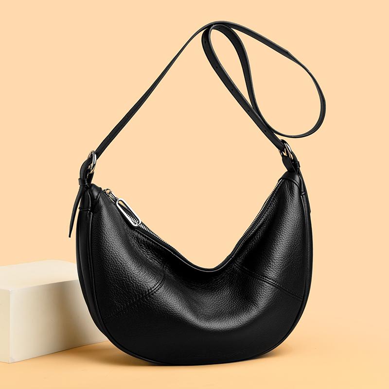 Fashion Hobos 100% Genuine Leather Soft Skin Women Shoulder Bag Classic Elegant Cowhide Lady Crossbody Purse Tote Luxury Handbag