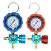 For R410A R22 R134a R404A Air Condition Gauge Refrigerants Manifold Gauge Manometer Valve 800psi/500psi with Visual Mirror