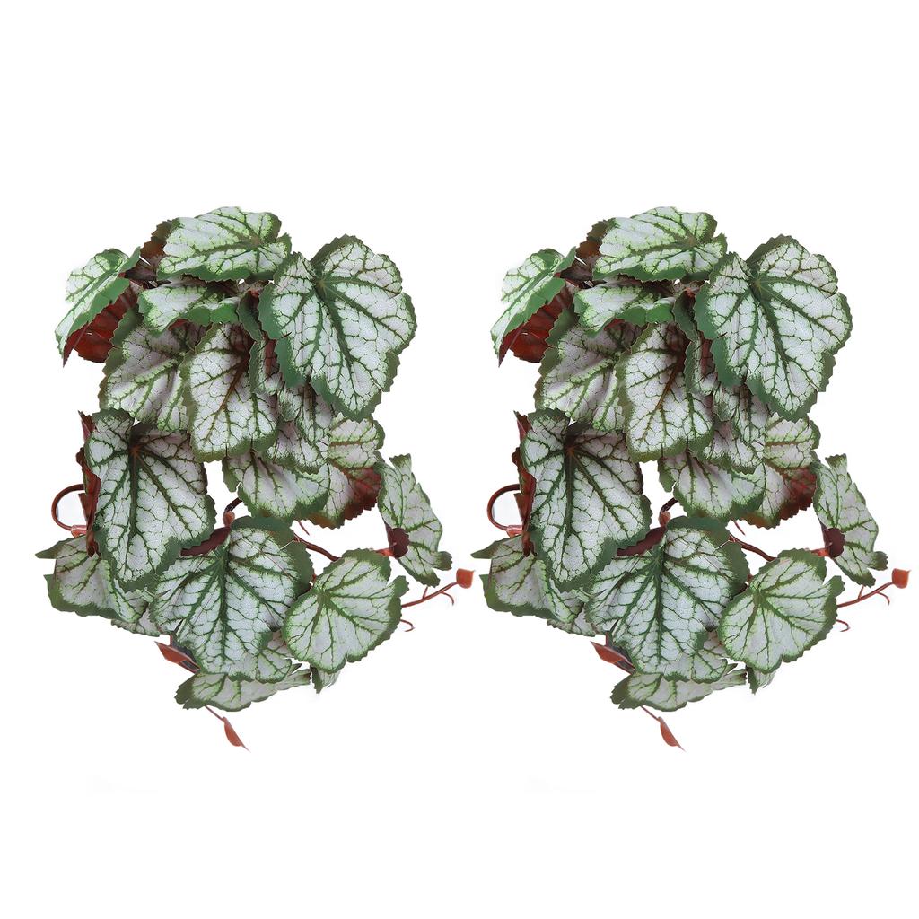 2PCS Artificial Water Plant Simulation Vine Lifelike Plastic Leaves Decoration with Suction Cup for