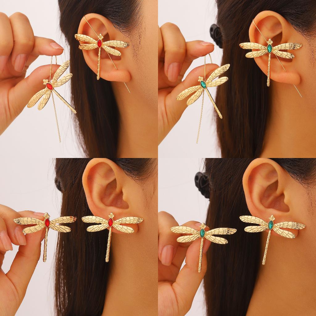 Fashion Dragonfly Stud Earrings For Women Unique Animal Ear Jewelry