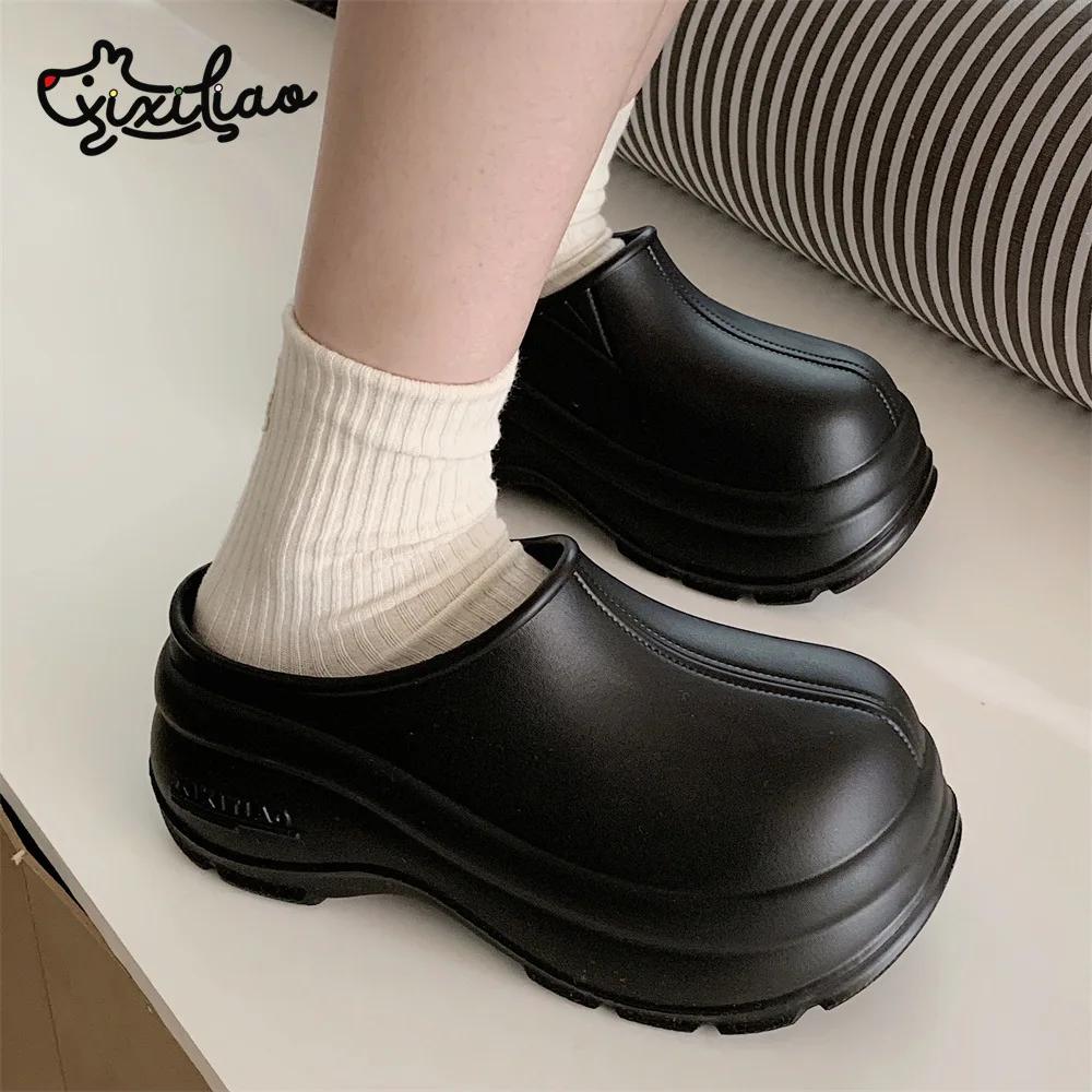 Chunky Platform Clogs Shoes for Women Thick Bottom Non Slip Beach Sandals Woman Summer Fashion Wedges EVA Sandals Slippers