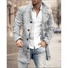 Spring New Men's Pocket Versatile Daily Retro Stand Up Collar Medium Long Woolen Coat Men's Casual Coat Men's Clothing