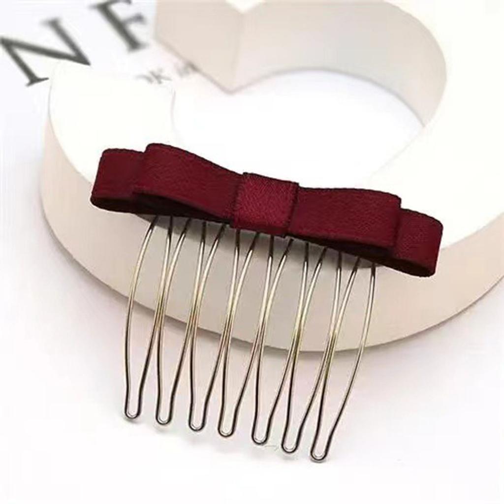 Inserted Comb Bow Hair Comb Adornment Bangs Versatile Simple Anti-skid Curl Side Clip Top Hair Clip