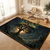 Mushroom Forest Theme Crystal Velvet Floor Rug Personalized Custom Name Text Warm Carpet Home Decoration