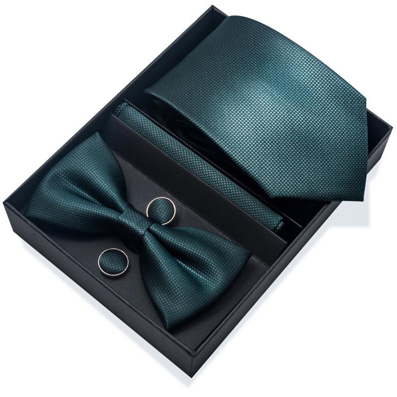 Set de 6 piezas, Corbata de Vestir de Negocios 8 cm Corbata para Hombre Set de Pajarita Caja de Regalo.