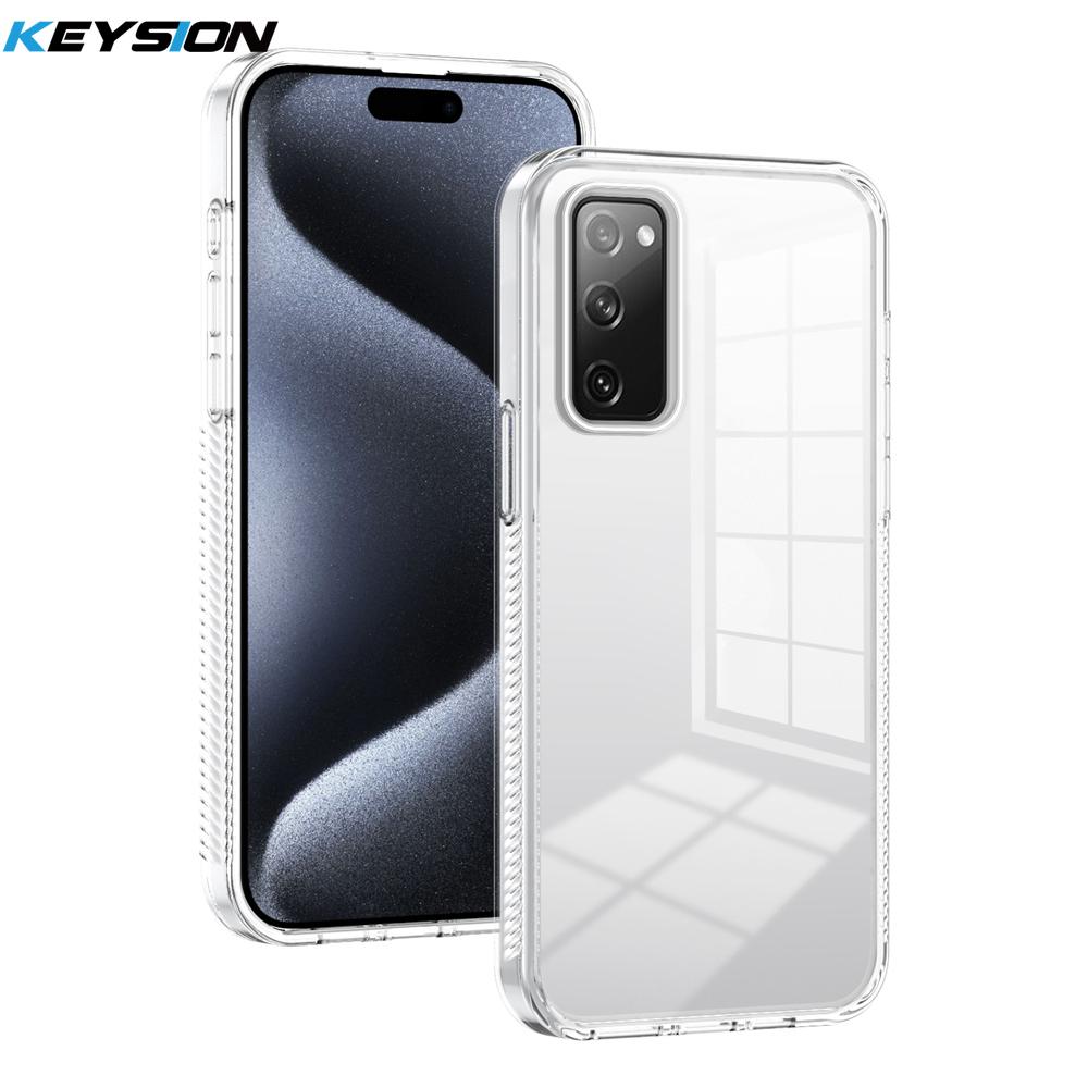 

KEYSION Прозрачный чехол для Samsung S20 FE 5G Мягкий ТПУ+ПК Нескользящий HD Прозрачный Ударопрочный Задняя крышка для телефона для Galaxy S21 FE 5G for Galaxy S21 FE чистый
