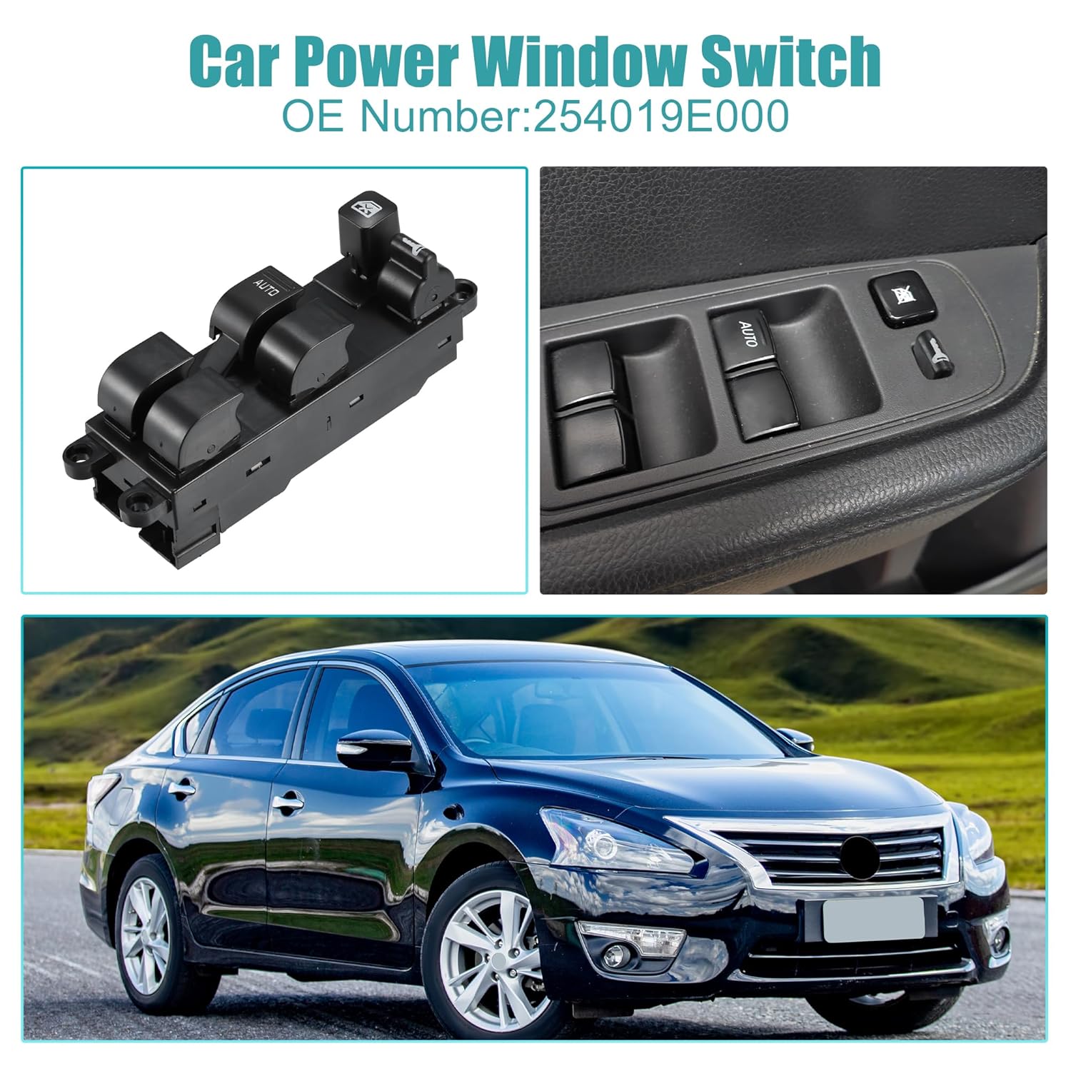 

ACROPIX Front Left Driver Side Power Window Switch Window Control Switch Fit for Nissan Altima 1998-2001 for Nissan Sentra 1998-1999 No.254019E000 -