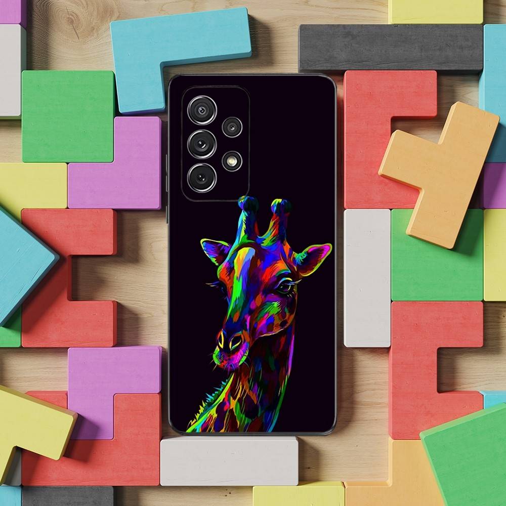 Colorful Art Animals Case For Samsung S23,S25,S20,S10,S9,S21,S24,S22,Ultra,FE,Plus,Lite,Soft Silicone Black