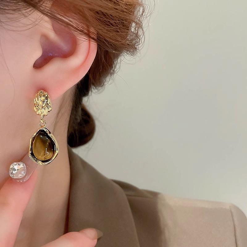 Maillard Retro Tiger Eye Earrings - Unique 2023 High-End Dangle Style for Women