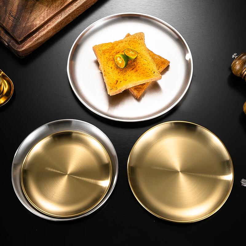 Lygil Korean Style 304 Stainless Steel Round Serving Tray