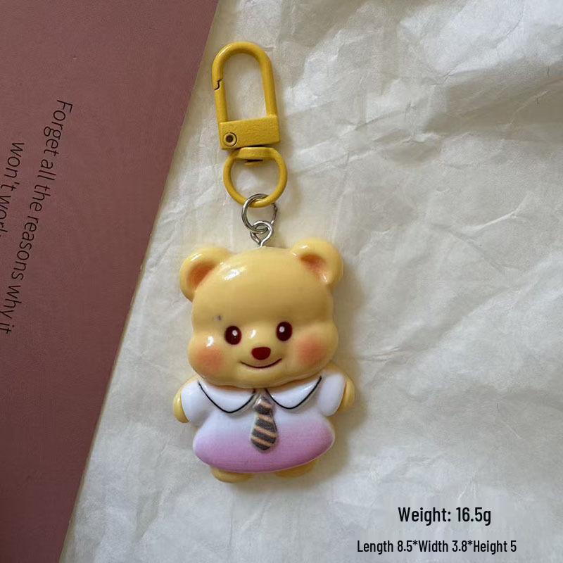 

Yellow Bear Glossy Resin Keychain Pendant - Handmade DIY Accessory