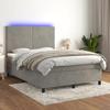 VidaXL Bed Slatted Base with LED Mattress, Upholstered Bed, Double Bed, Adult Bedroom Interior Bed, 3136005