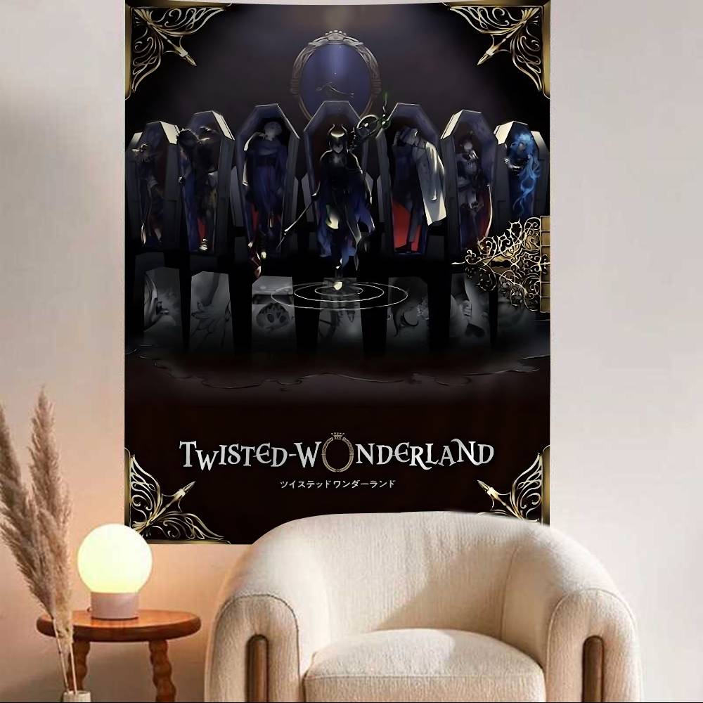 Anime Game Twisted Wonderland Printed Large Wall Tapestry Art Science Fiction Room Home Decor Decor Blanket