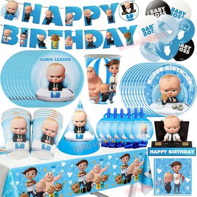 Bossed Baby Thema Neugeborene 1. Geburtstag Party Deko Becher Teller Luftballon Jungen Geburtstag Dekorationen Babyparty Zubehör Partygeschenke