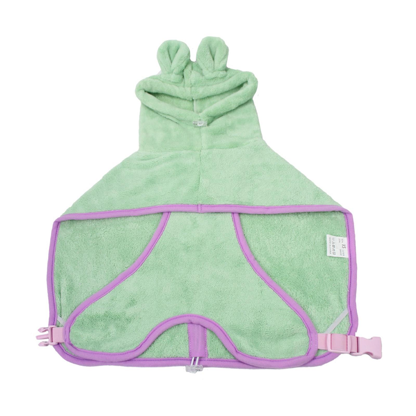 Pet Quick-Dry Bathrobe: Absorbent Hooded Robe For Dog & (Bath Use) XS
