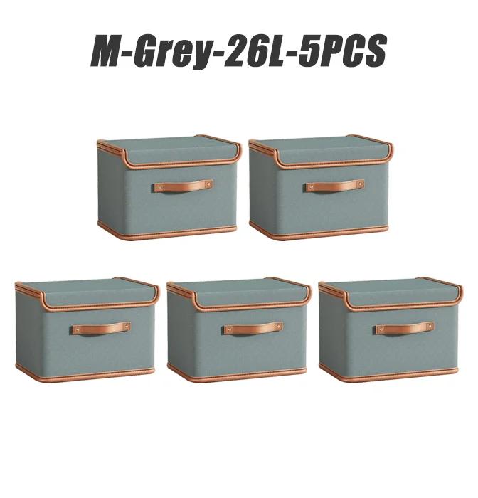 Storage Box with Lid Large Capacity Collapsible Clothing Trousers Storage Box Moisture-proof Dustproof Storage Box Home Supplies