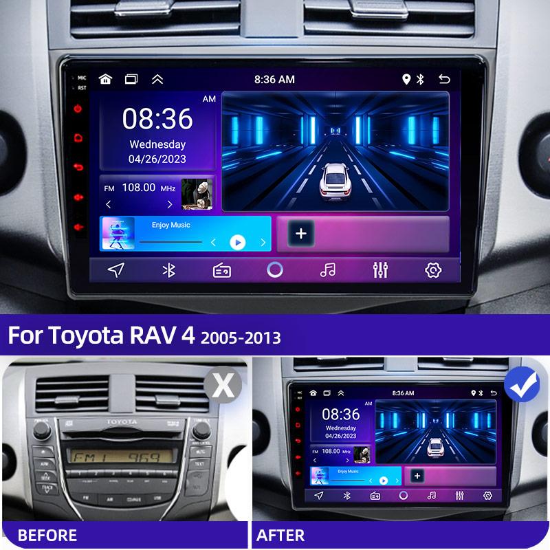 9" Android 12 Car Radio For Toyota RAV4 Rav 4 2005-2013 Multimedia Player 2Din Carplay DSP Navigation GPS 4G Net WIFI Stereo DVD