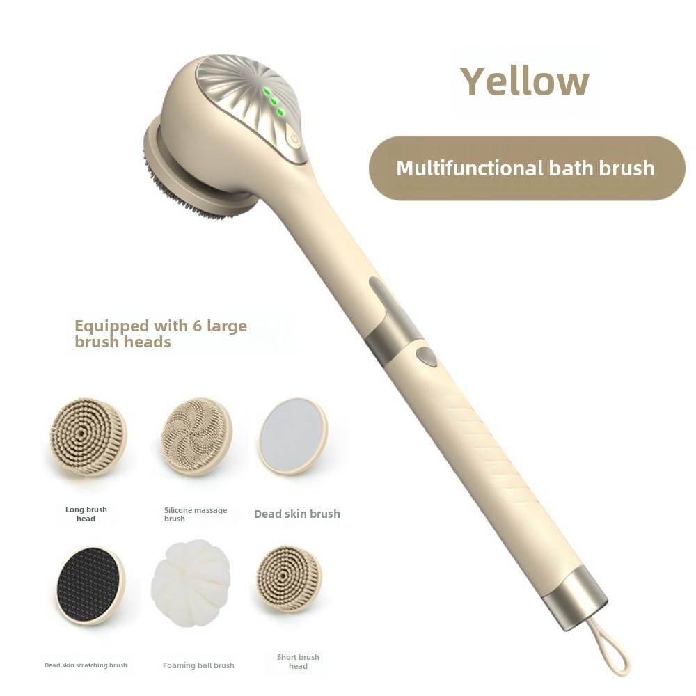 Automatic Waterproof Electric Back Rub Bath Brush Long Handle 5-in-1 Electric Massage Bath Brush