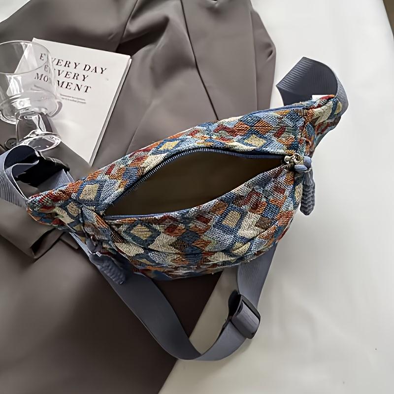 Vintage Crossbody Running Bag for Women Stylish Waist Pack with Adjustable Strap, Zipper Closure, Perfect for Phone, Keys, Running Accessory