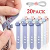 20PCS Cable Ties Cord Organizer Management Silicone Wire Holder Straps Zip Clips Reusable Tie Wraps Keeperwinder Rubber