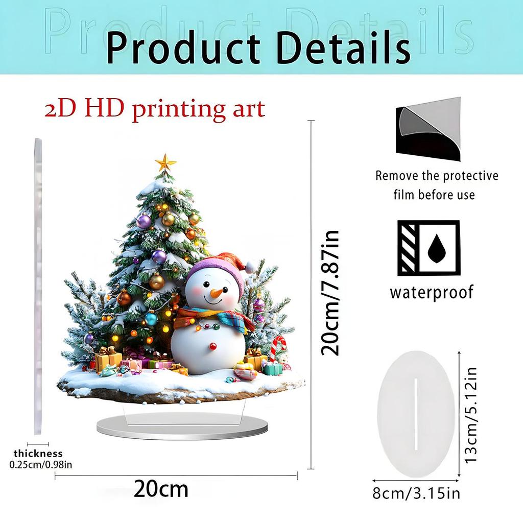 Ornement de table pomme de Noël et du Nouvel An en acrylique 2D