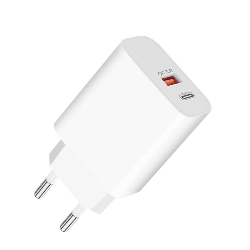 PD20W EU Charger Head for Apple, Huawei, Xiaomi - Ultra-Fast PD/QC Mobile Phone Flash Charger