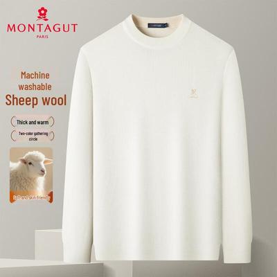 MONTAGUT Men's Machine Washable Round Neck Knit Sweater