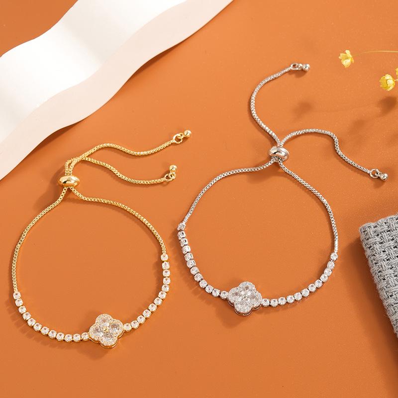 Micro-inlaid Zircon Temperament Bracelet Niche Design Butterfly Bracelet Adjustable Pull Jewelry Wholesale